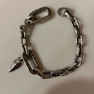 Diesel Silver Chain Bracelet with Charm